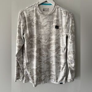 Avid Men's White Camouflage Long Sleeve Fishing Shirt